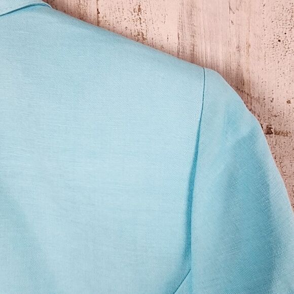 Tahari Linen Rayon Blazer Jacket Blue Size 6P - Picture 11 of 11